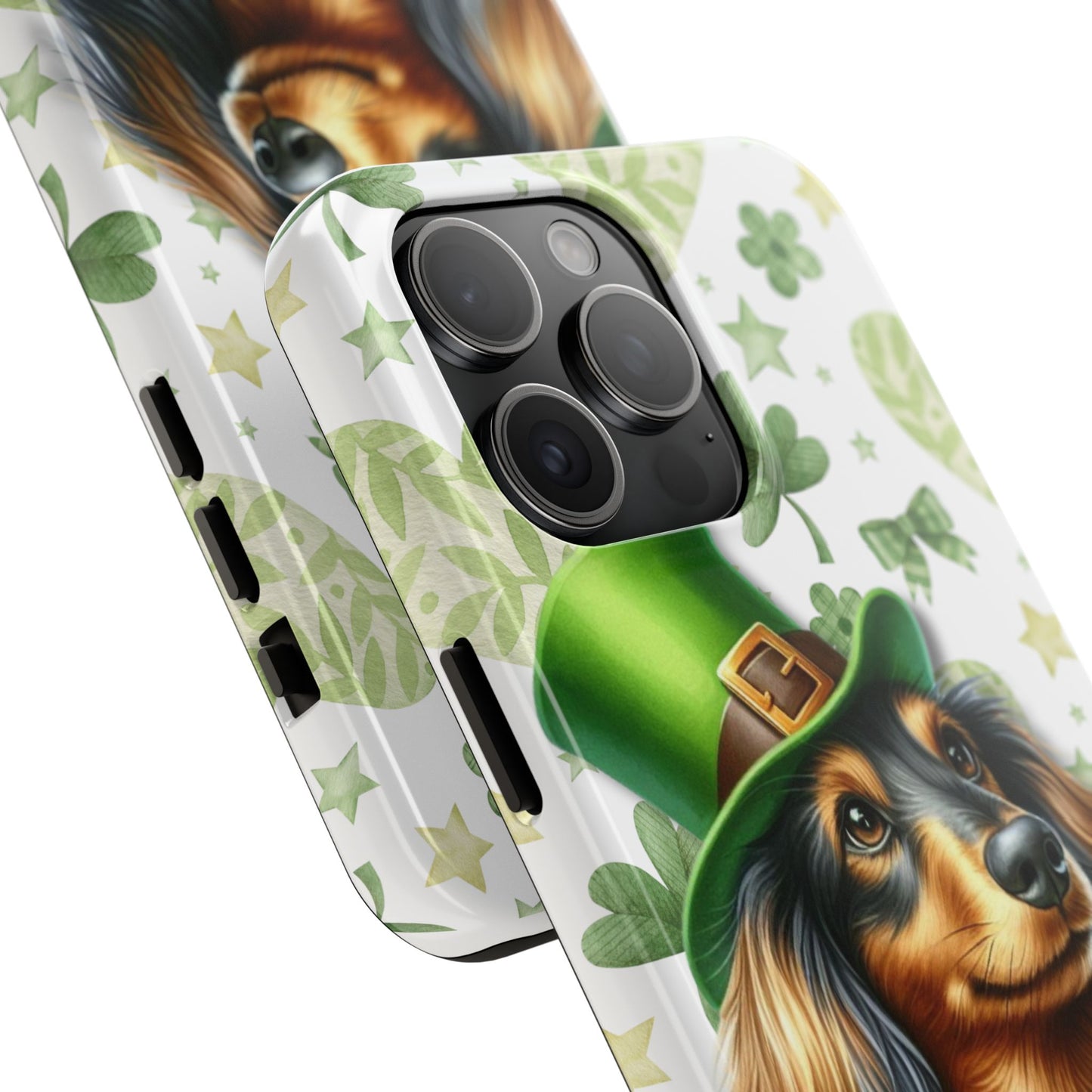 St Patricks Cute Dachshund Phone Case Dog Lover Gift Tough Phone Cover Patty