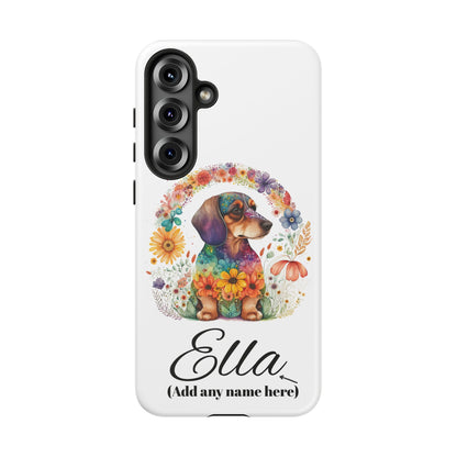 Personalized Dachshund Case for Pet Lovers Floral Phone Case Custom Name Phone