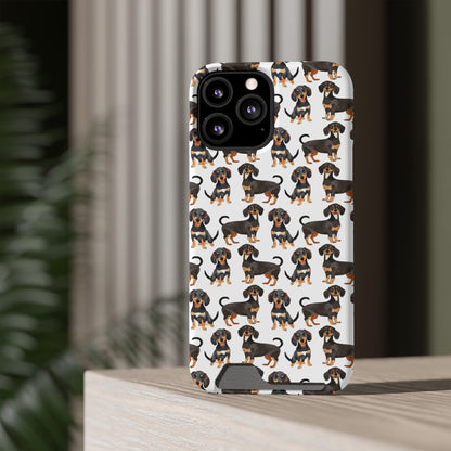 Dachshund Phone Case, Trendy Wallet Case for Dog Lovers, Cute Card Holder Cover, Animal Print Accessory, Slim Protective