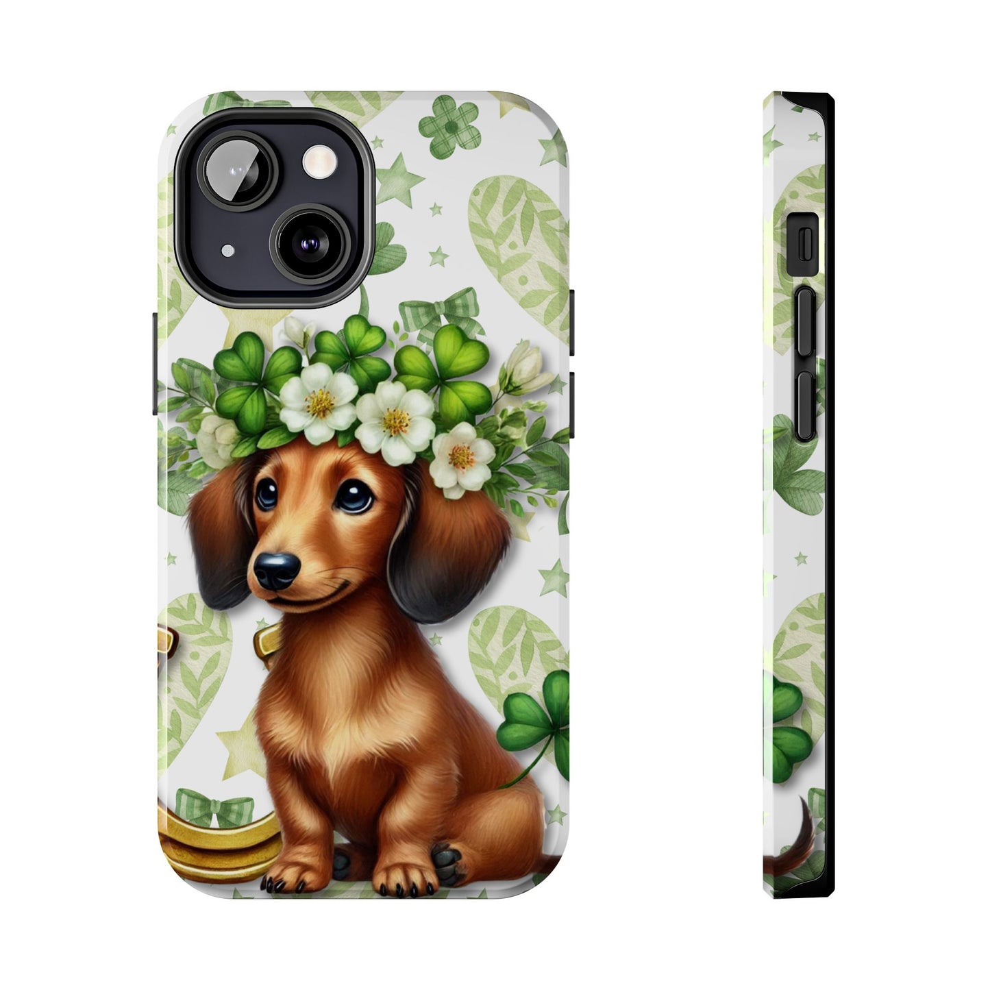 St Patricks Cute Dachshund Phone Case Dog Lover Gift Tough Phone Cover Patty
