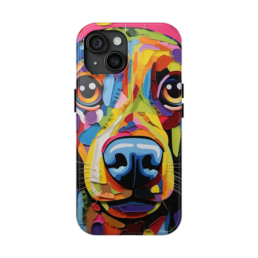 Bright Colorful Dachshund iPhone 15 Tough Phone Cases