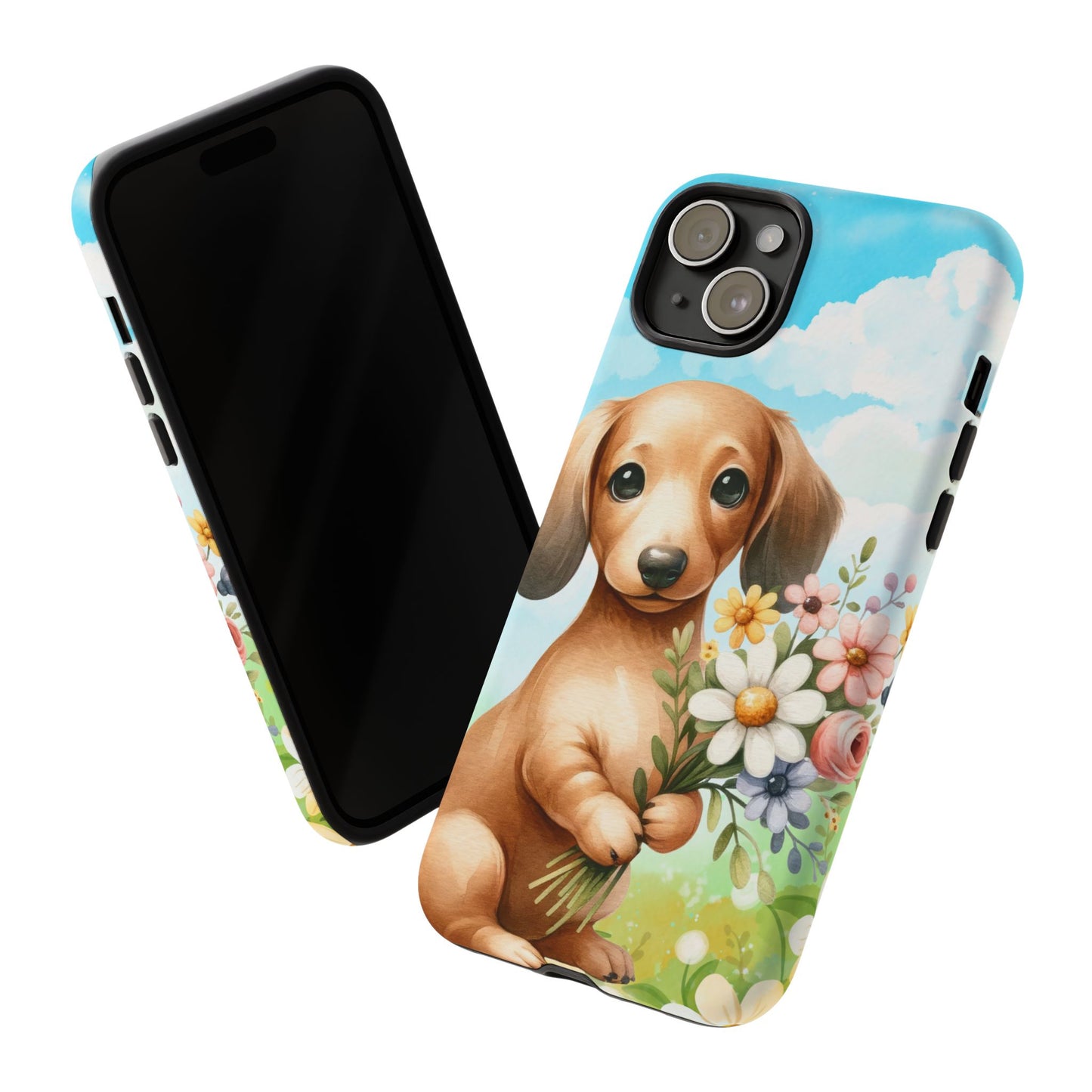 Watercolor Dachshund Dog Phone Case - Rescue Dog Apple Pixel Galaxy Spring