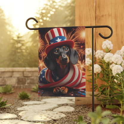 USA Garden Flag Dog Mom Banner Home Decor Dachshund