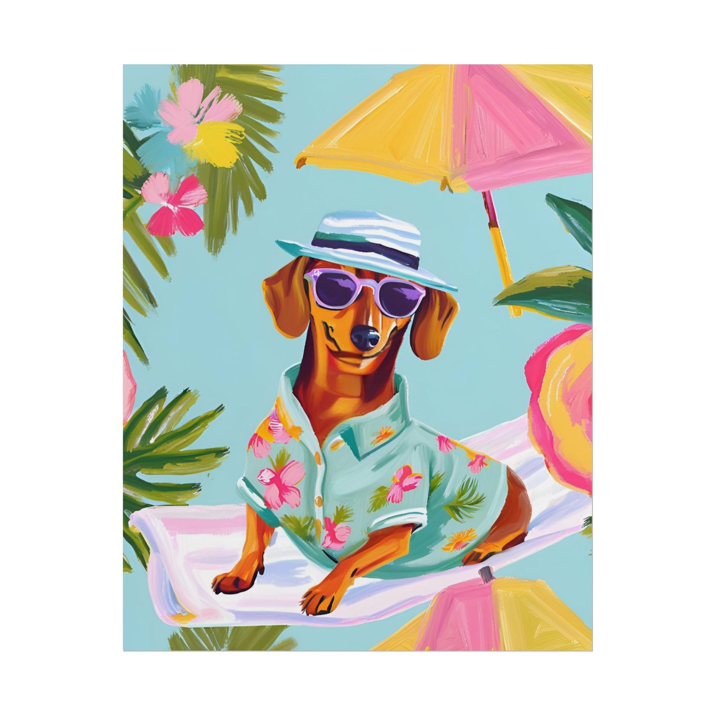 Sophisticated Dachshund Poster Dog Wall Art Animal Lover Game Room Decoration Weiner Dog