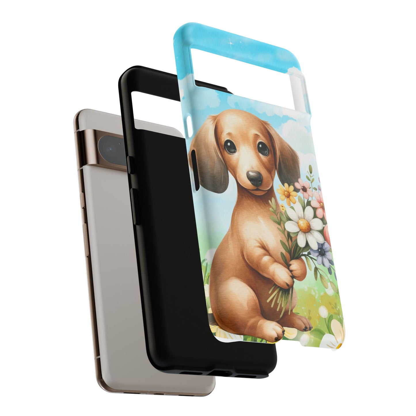 Watercolor Dachshund Dog Phone Case - Rescue Dog Apple Pixel Galaxy Spring