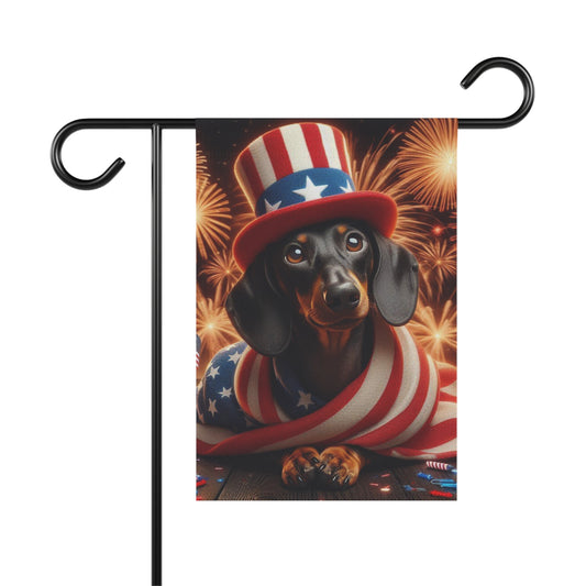 USA Garden Flag Dog Mom Banner Home Decor Dachshund