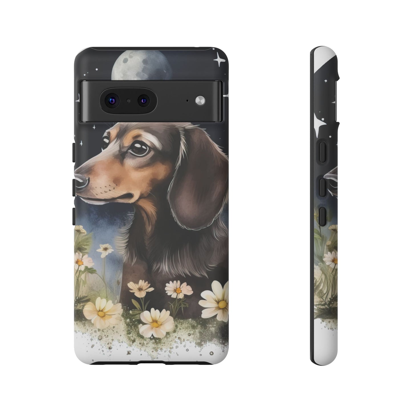 Vibrant Dachshund Moonlight Phone Case - Dog Apple Pixel Galaxy