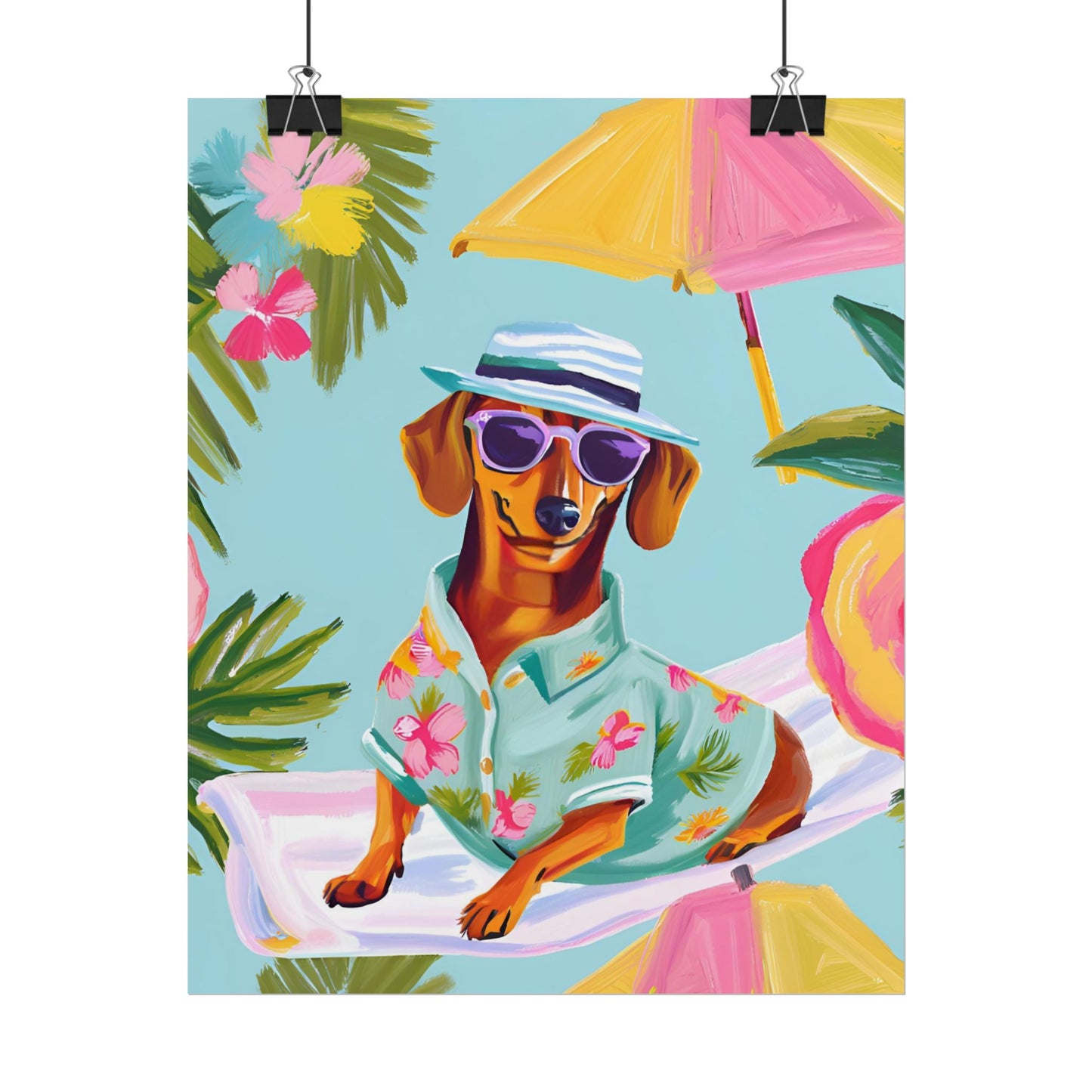 Sophisticated Dachshund Poster Dog Wall Art Animal Lover Game Room Decoration Weiner Dog