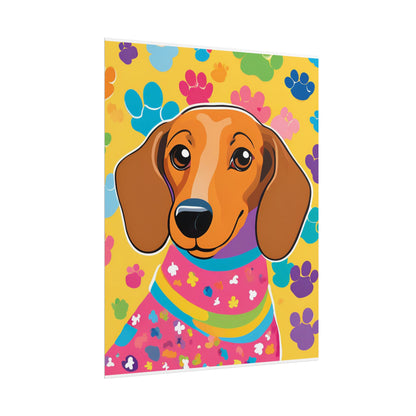Dachshund Poster Dog Wall Art Animal Lover Kids Room Decoration Girls