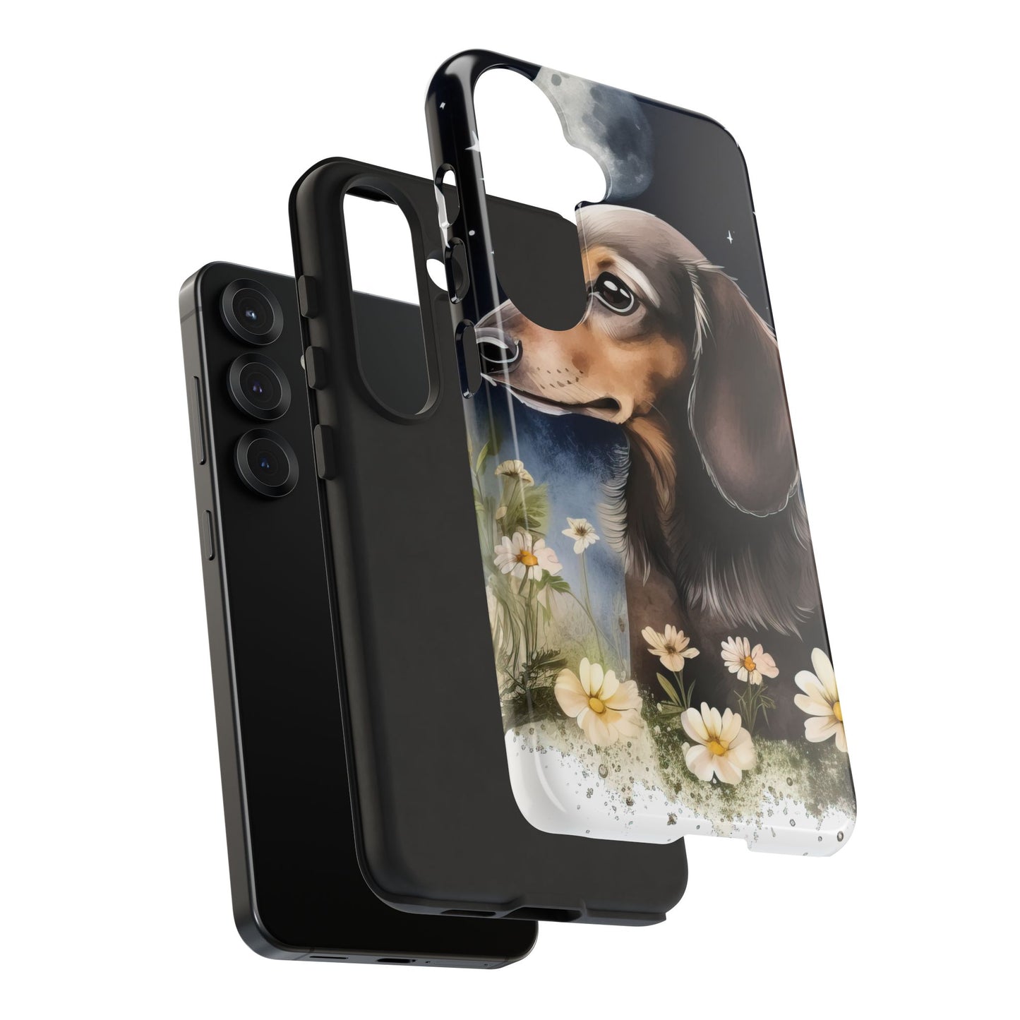 Vibrant Dachshund Moonlight Phone Case - Dog Apple Pixel Galaxy