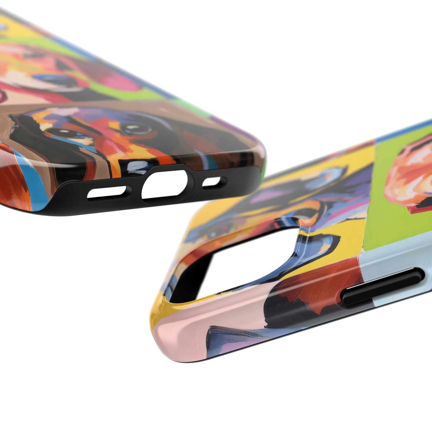 Pop Art Bright Colorful Dachshund iPhone 15 Tough Phone Cases