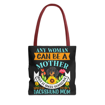 Mom Dachshund Puppy Tote Bag Bright and Cheerful Weiner Doxie