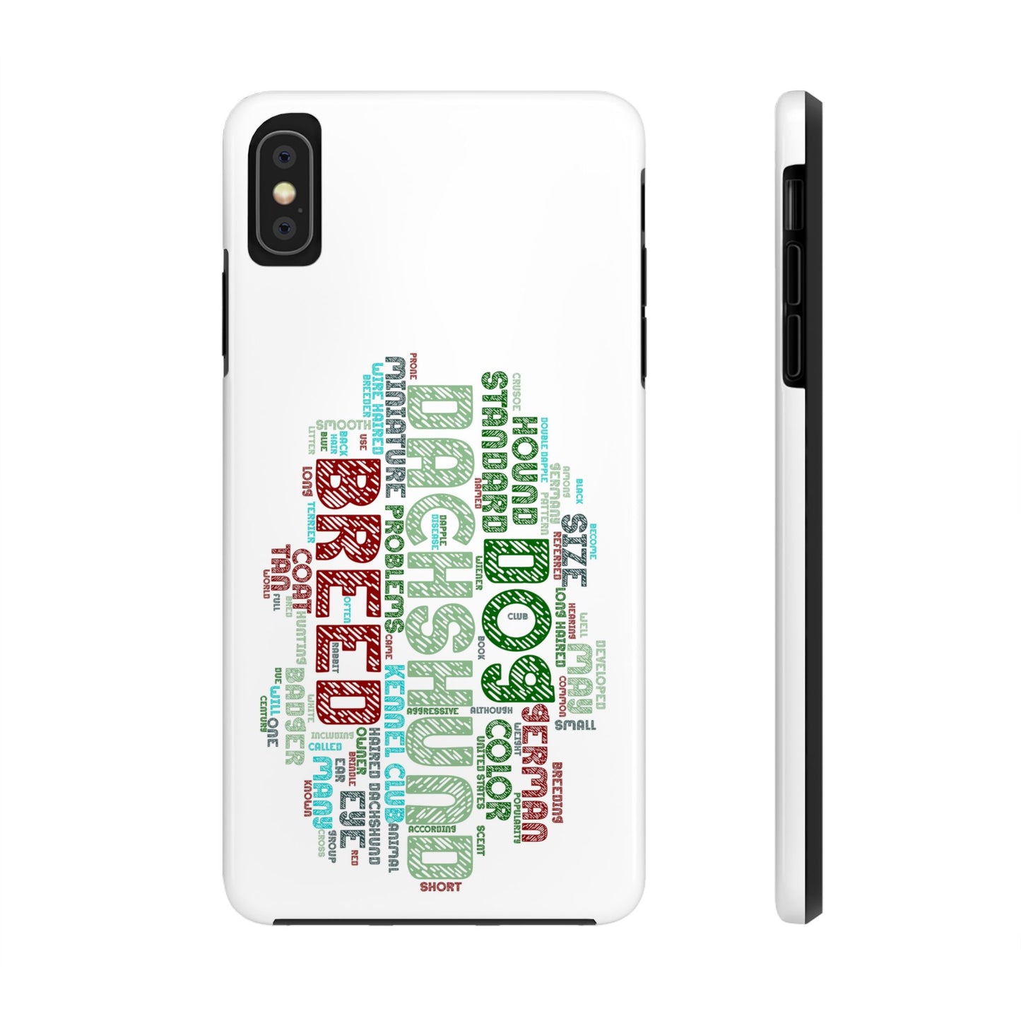 Dachshund Phone Case Dog Lover Gift Tough Phone Cover Doxie Word Art