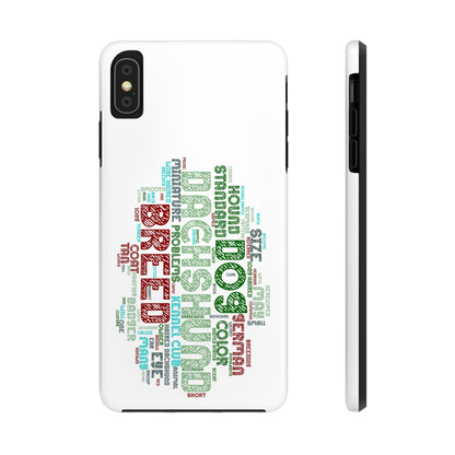 Dachshund Phone Case Dog Lover Gift Tough Phone Cover Doxie Word Art