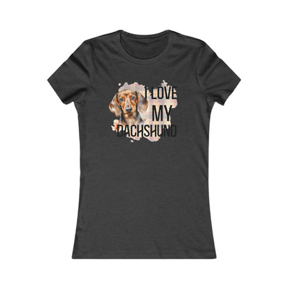 I Love Dachshund Tee, Feminine Dachshund Shirt, Spring Dog Lover Gift