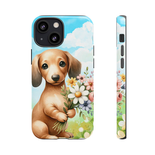 Watercolor Dachshund Dog Phone Case - Rescue Dog Apple Pixel Galaxy Spring