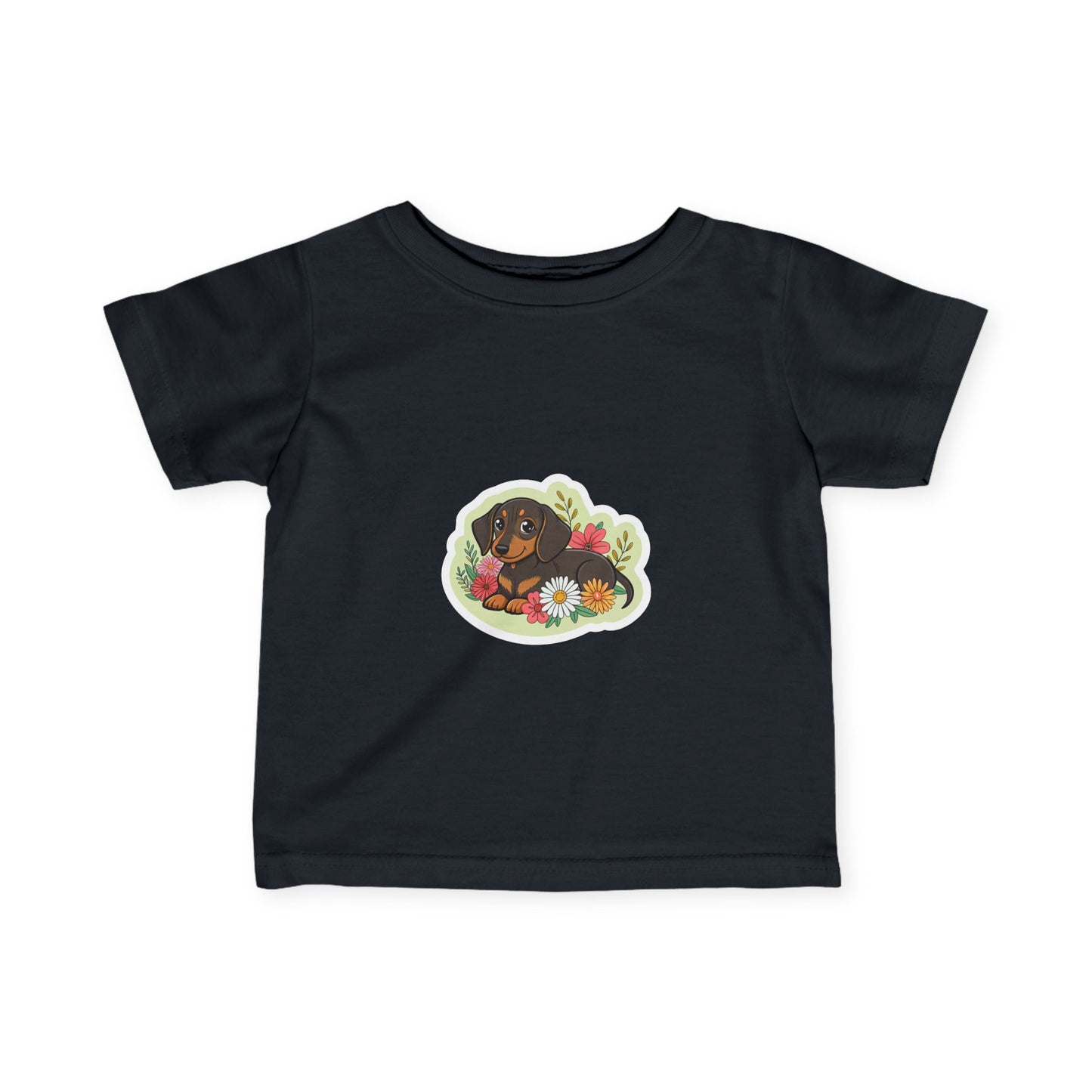 Floral Dachshund Infant Tee Toddler TShirt Cute Baby Shirt Dog Lover Gift Spring