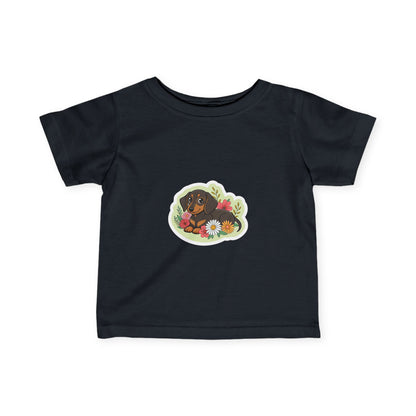 Floral Dachshund Infant Tee Toddler TShirt Cute Baby Shirt Dog Lover Gift Spring