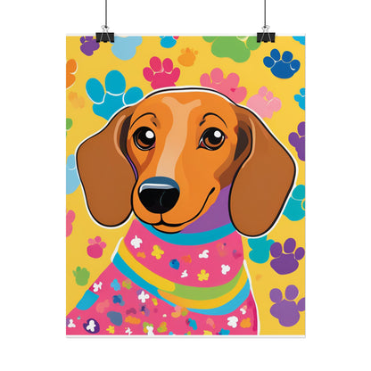 Dachshund Poster Dog Wall Art Animal Lover Kids Room Decoration Girls