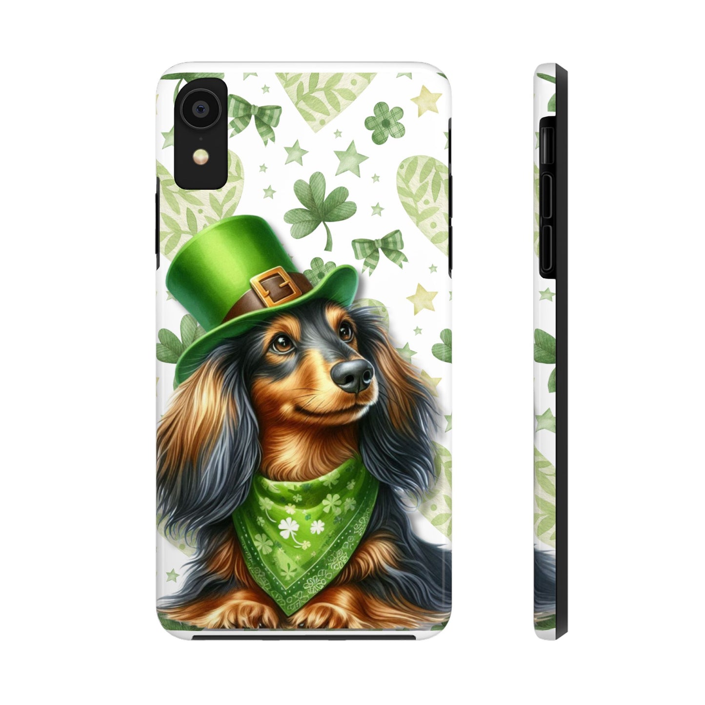 St Patricks Cute Dachshund Phone Case Dog Lover Gift Tough Phone Cover Patty