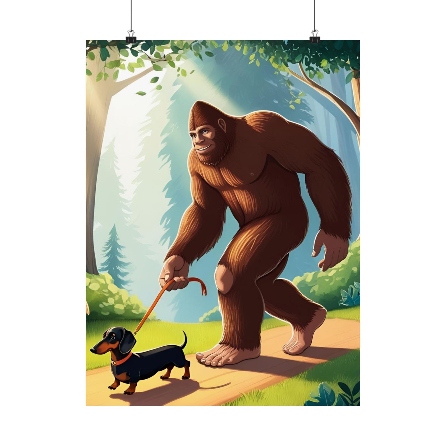 Big Foot Walking Dachshund Vertical Poster Dog Room Art Gift Game Room Sophisticated