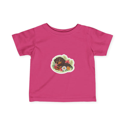 Floral Dachshund Infant Tee Toddler TShirt Cute Baby Shirt Dog Lover Gift Spring