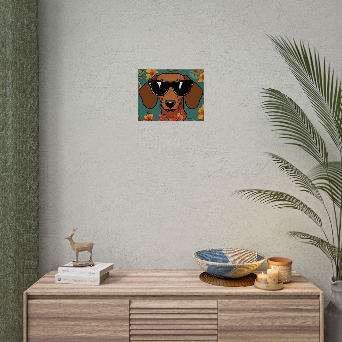 Dachshund Poster Dog Wall Art Animal Lover Game Room Decoration Weiner Dog Horizontal