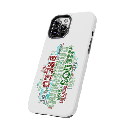 Dachshund Phone Case Dog Lover Gift Tough Phone Cover Doxie Word Art