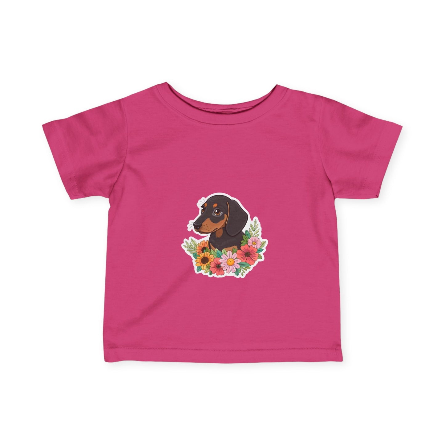 Floral Dachshund Infant Tee Toddler TShirt Cute Baby Shirt Dog Lover Gift Spring