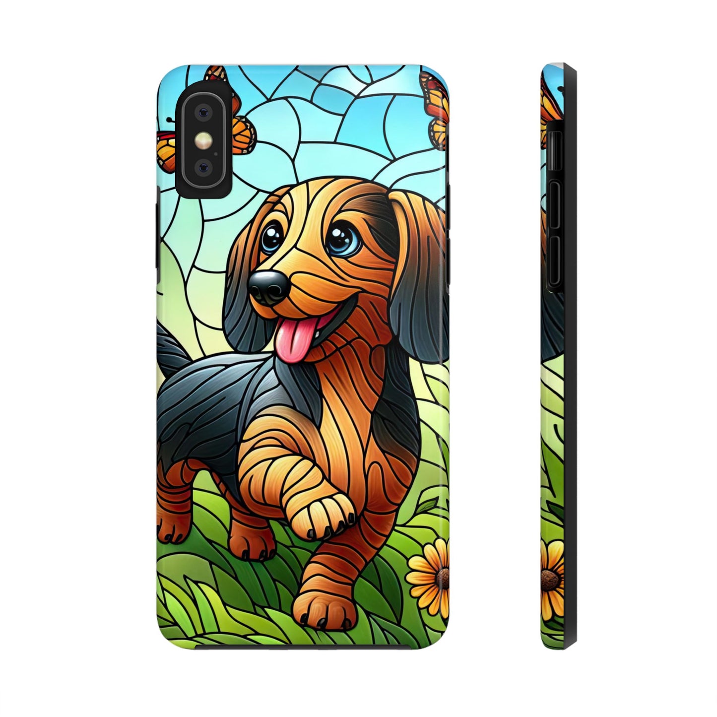 Cute Dachshund Phone Case, Dog Lover Gift, Tough Phone Cover, Pet Accessory,