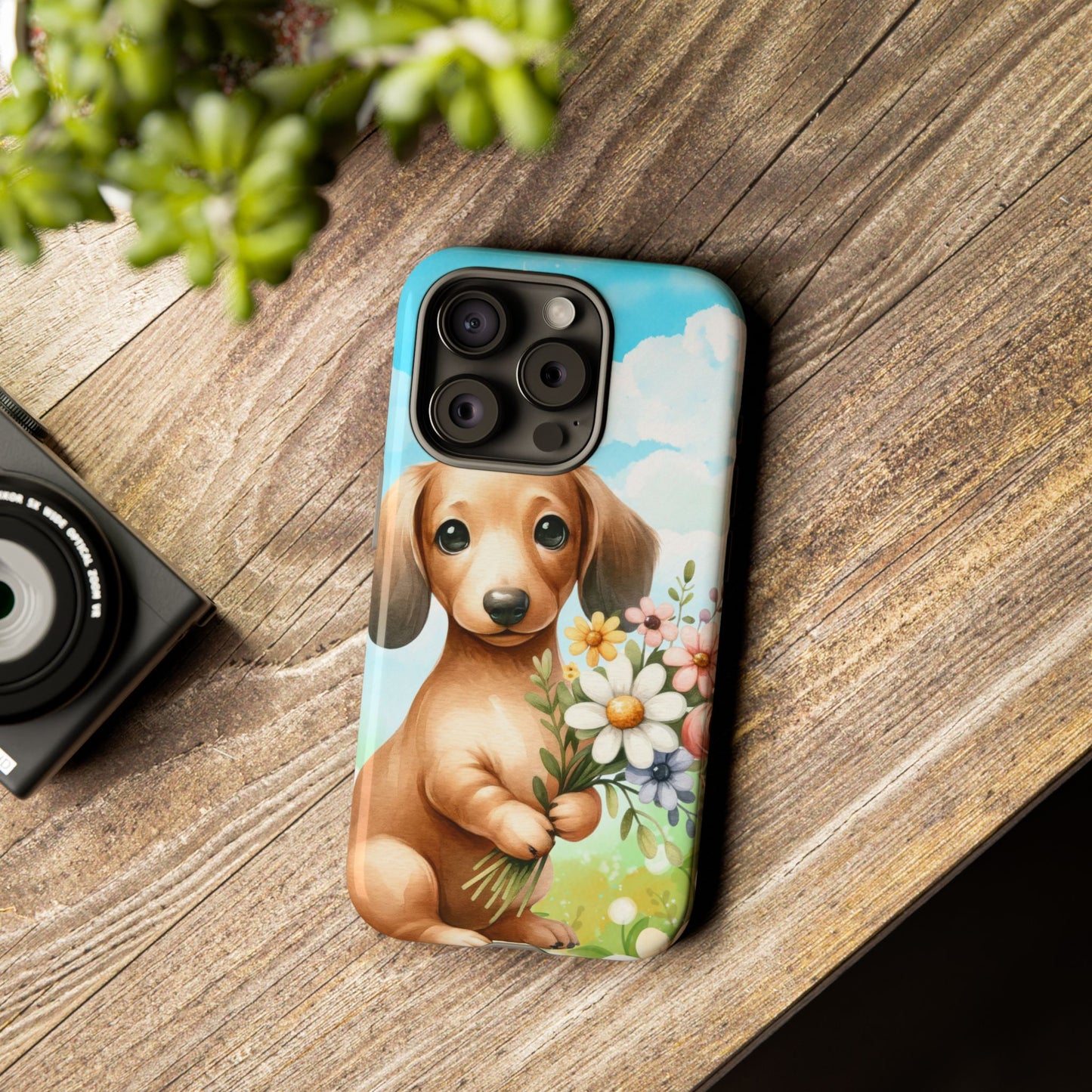 Watercolor Dachshund Dog Phone Case - Rescue Dog Apple Pixel Galaxy Spring
