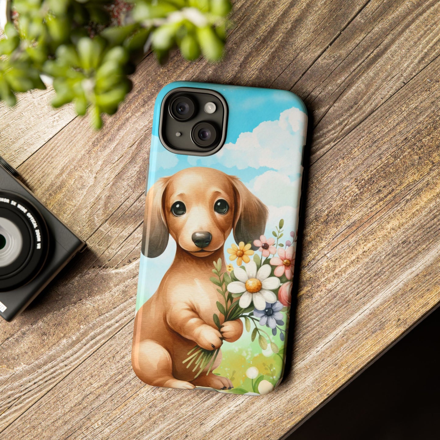 Watercolor Dachshund Dog Phone Case - Rescue Dog Apple Pixel Galaxy Spring