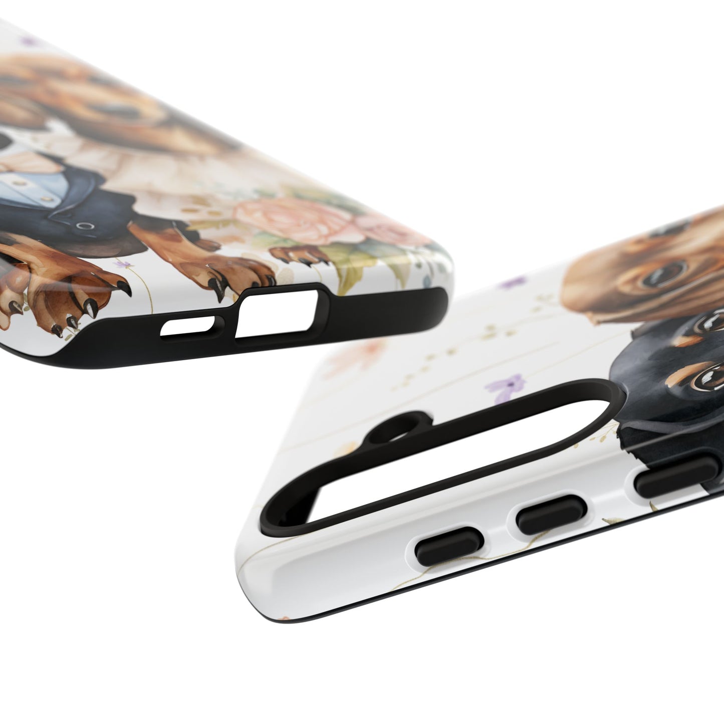 Wedding Dachshund Dog Phone Case - Bridal Gift Flower Girl Apple Pixel Galaxy