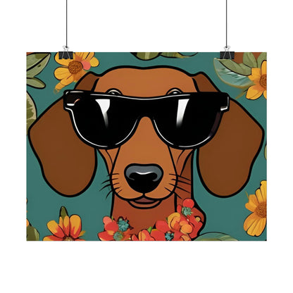 Dachshund Poster Dog Wall Art Animal Lover Game Room Decoration Weiner Dog Horizontal