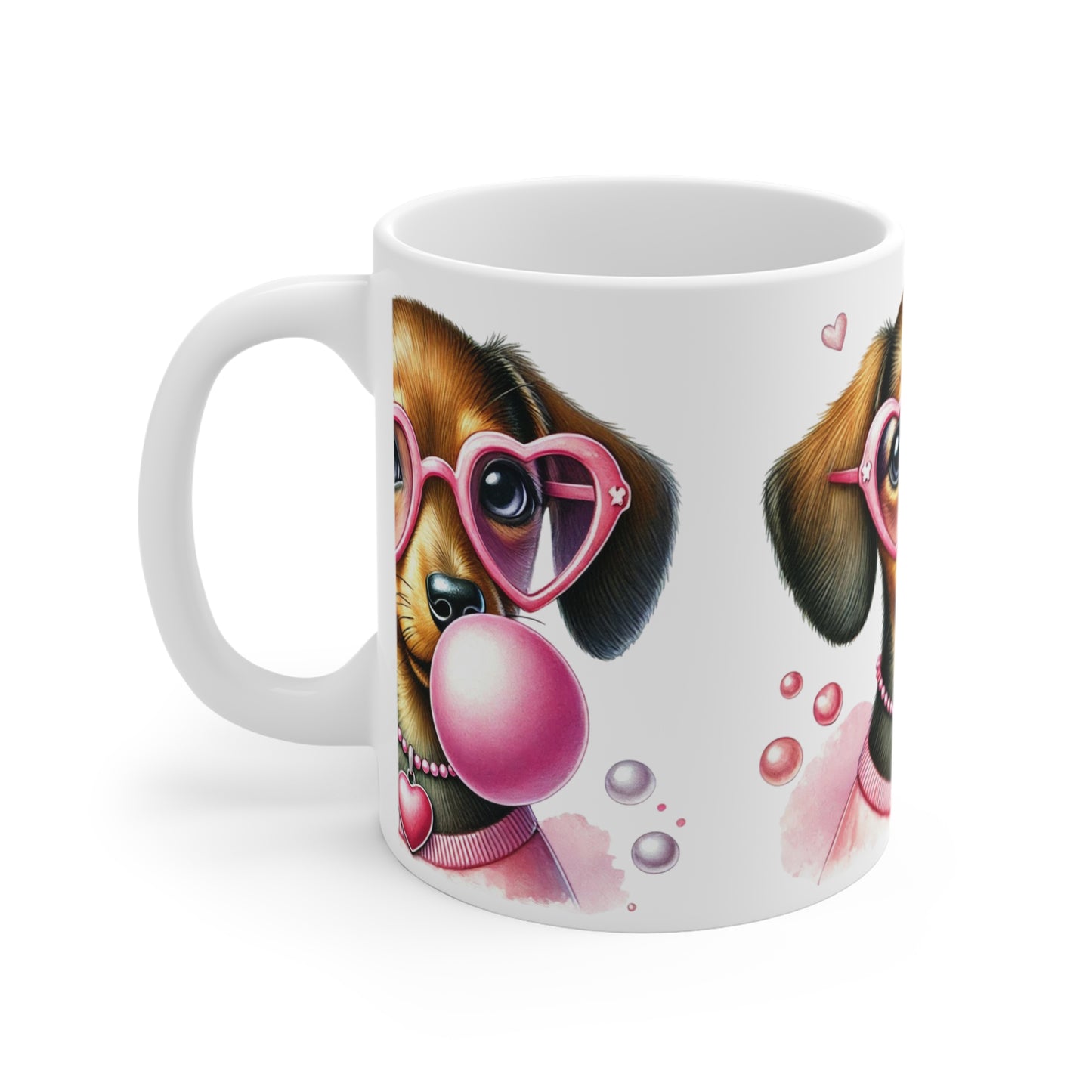 Pink Dachshund Mug Cute Dog Lover Gift, Fun Coffee Cup Weiner Dog