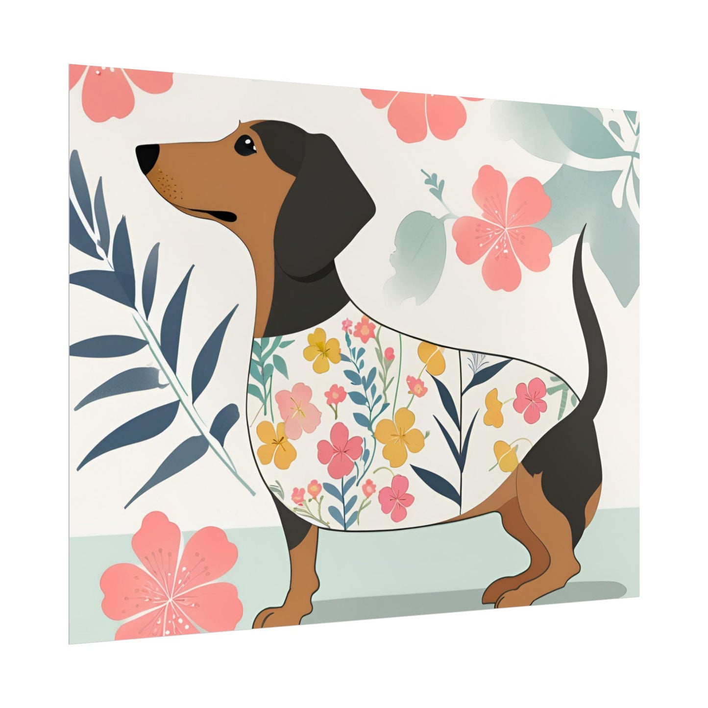 Sophisticated Dachshund Poster Dog Wall Art Animal Lover Game Room Decoration Weiner Dog Horizontal