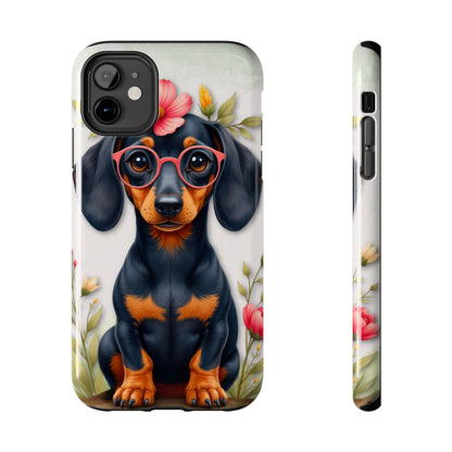 Cute Dachshund Phone Case, Dog Lover Gift, Tough Phone Cover, Pet Accessory,