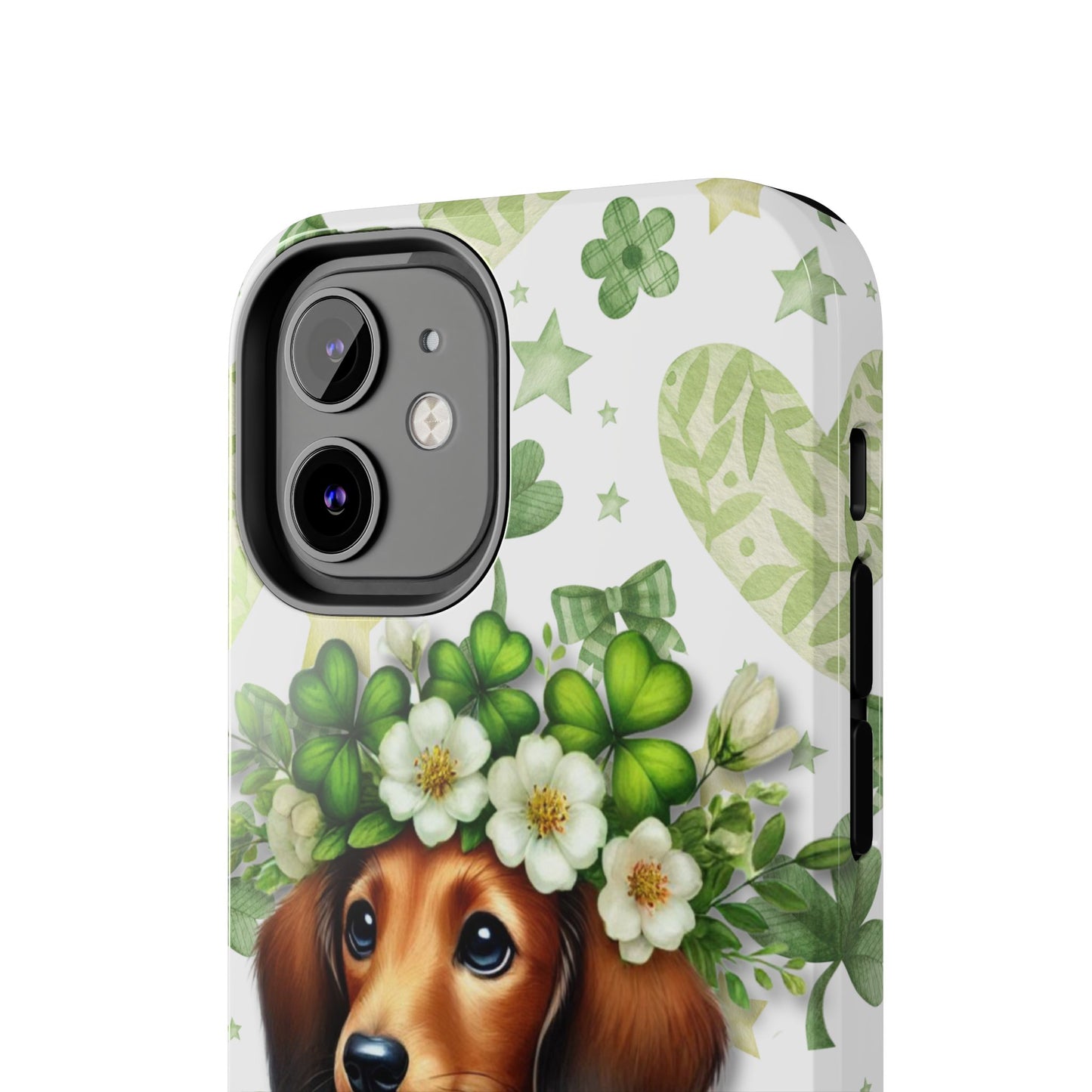 St Patricks Cute Dachshund Phone Case Dog Lover Gift Tough Phone Cover Patty