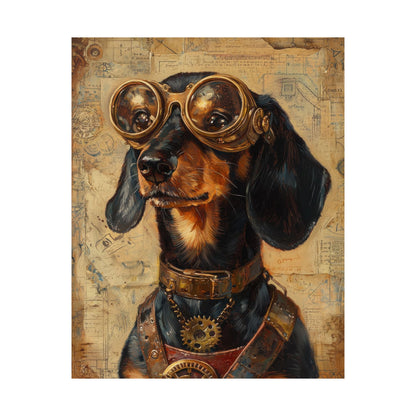Steam Punk Dachshund Vertical Poster Dog Room Art Gift Game Room Sophisticated 2