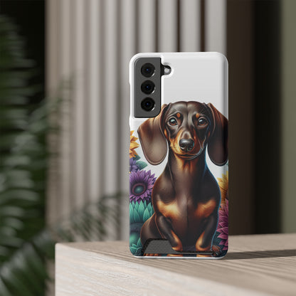 Dachshund Phone Case, Trendy Wallet Case for Dog Lovers, Cute Card Holder Cover, Animal Print Accessory, Slim Protective