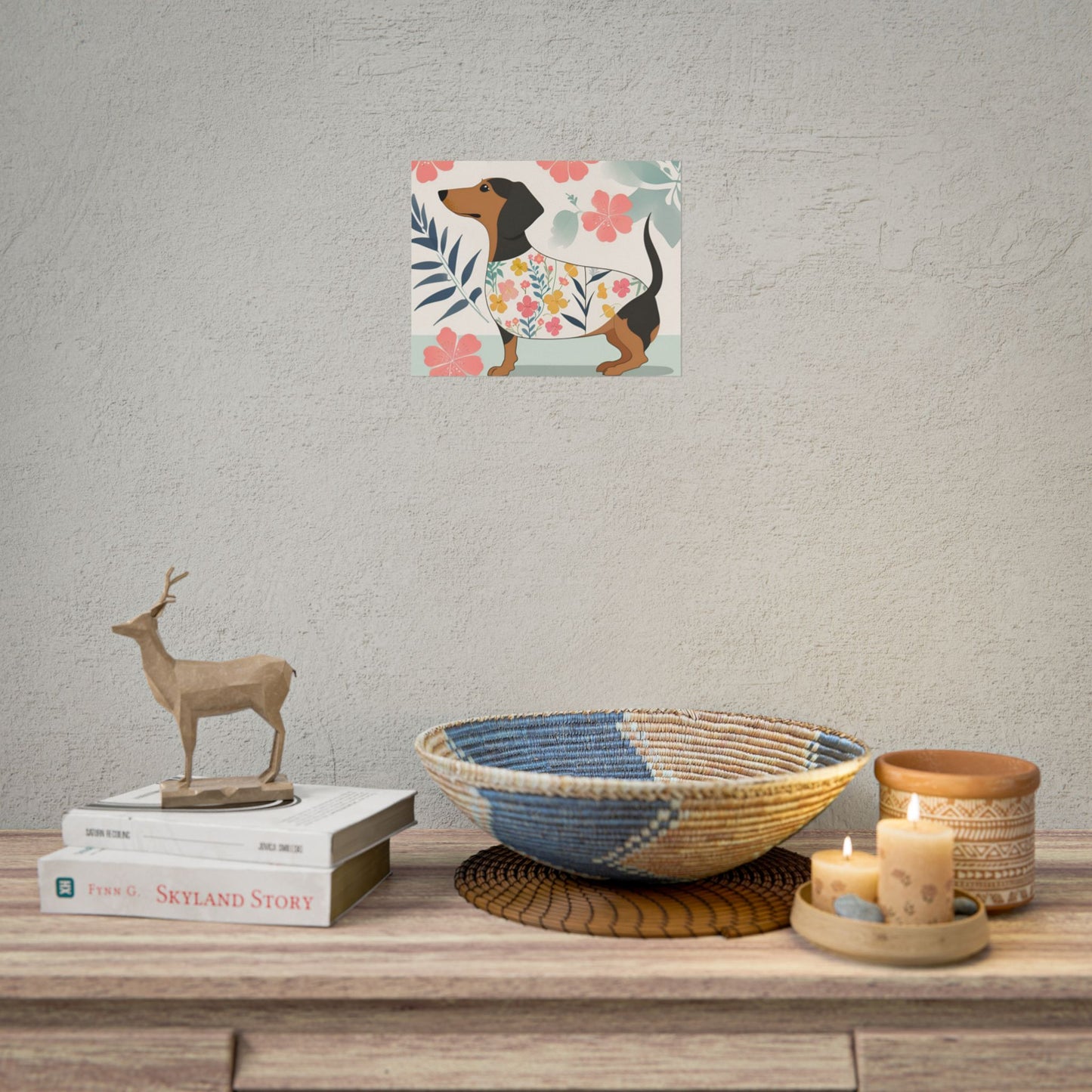 Sophisticated Dachshund Poster Dog Wall Art Animal Lover Game Room Decoration Weiner Dog Horizontal