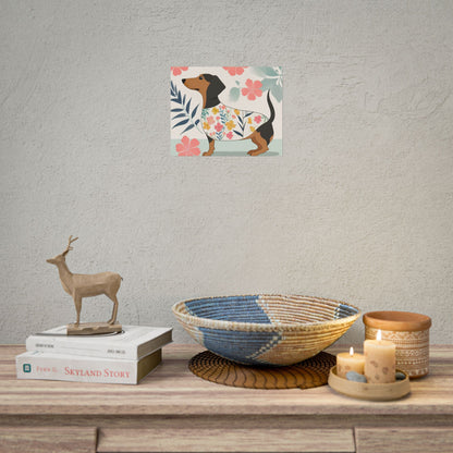 Sophisticated Dachshund Poster Dog Wall Art Animal Lover Game Room Decoration Weiner Dog Horizontal