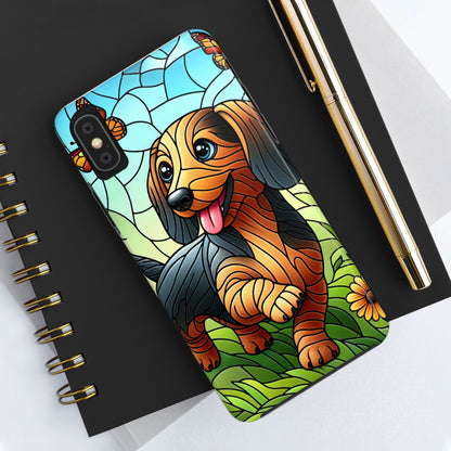 Cute Dachshund Phone Case, Dog Lover Gift, Tough Phone Cover, Pet Accessory,