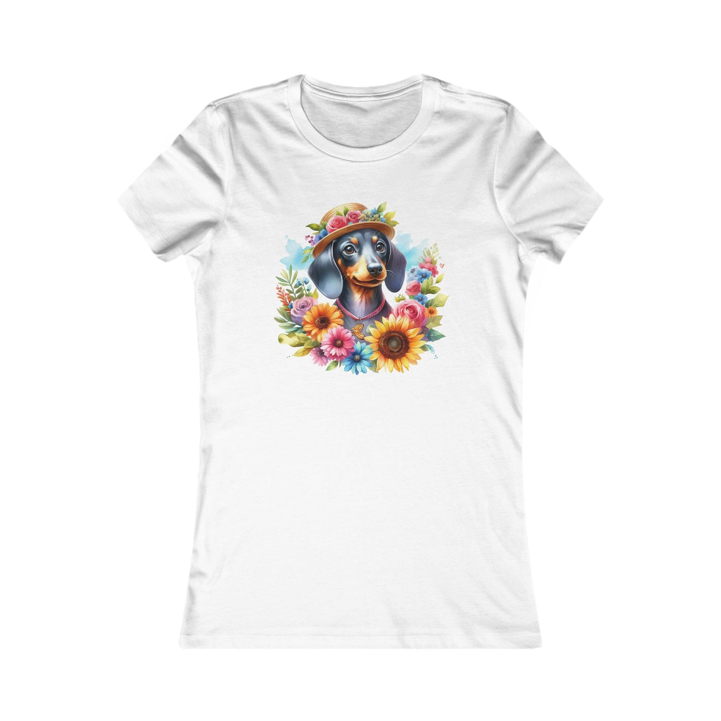 Adorable Women's Tee Floral Dachshund Spring Ready Shirt