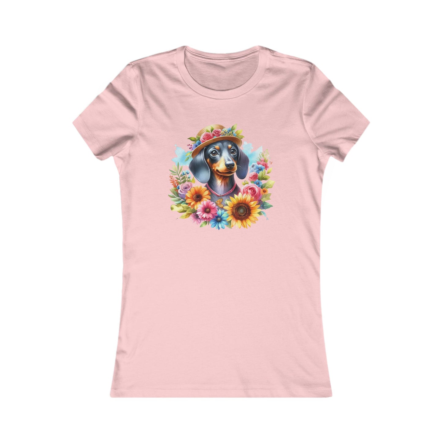 Adorable Women's Tee Floral Dachshund Spring Ready Shirt
