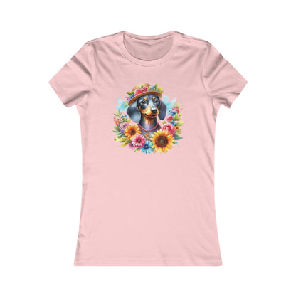 Adorable Women's Tee Floral Dachshund Spring Ready Shirt