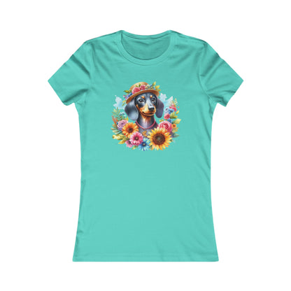 Adorable Women's Tee Floral Dachshund Spring Ready Shirt