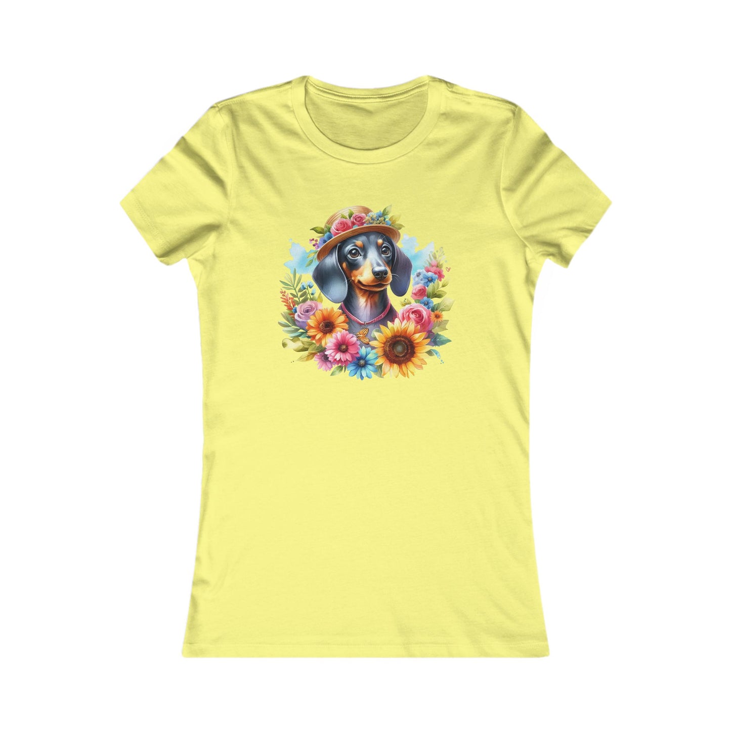 Adorable Women's Tee Floral Dachshund Spring Ready Shirt