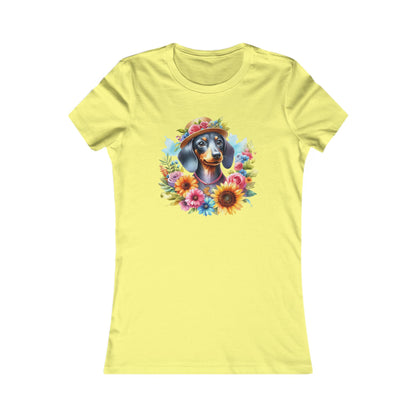 Adorable Women's Tee Floral Dachshund Spring Ready Shirt