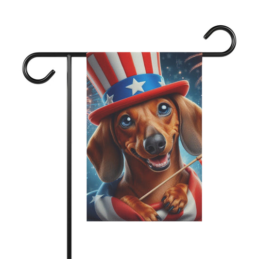USA Garden Flag Dog Mom Banner Home Decor Dachshund Red Hair